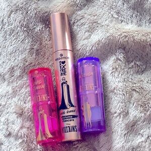 Bundle 3 Pcs Essence Villains Evil Queen + Ursula Electric Glow lipstick,Mascara